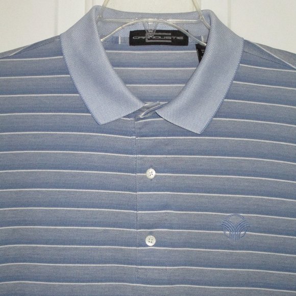 Carnoustie Shirts Carnoustie Mens Ss Vintage Club Blue Cotton Golf